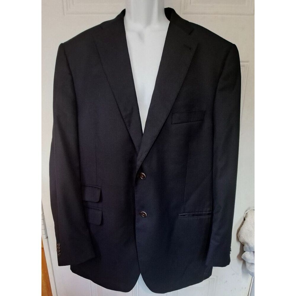 Peter Millar Mens 100% Wool Blazer Suit Jacket Navy Blue Made in USA  Size‎ 46T